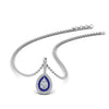 Load image into Gallery viewer, half-carat-pear-diamond-halo-necklace-pendant-with-sapphire-in-FDPD86826PE(6.0X4.0MM)GSABLANGLE1-NL-WG