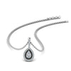 Load image into Gallery viewer, half-carat-pear-halo-necklace-pendant-with-black-diamond-in-FDPD86826PE(6.0X4.0MM)GBLACKANGLE1-NL-WG