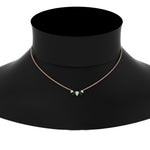 Load image into Gallery viewer, half-carat-pear-shape-diamond-graduating-necklace-with-emerald-in-FD-PD11130PE-0.50CT-GEMGR-NL-RG
