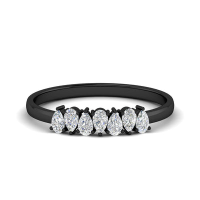 Half Carat 7 Stone Wedding Band Diamond Teardrop