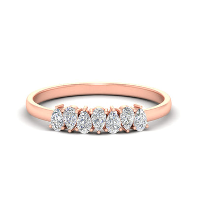 Half Carat 7 Stone Wedding Band Diamond Teardrop