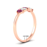 Load image into Gallery viewer, half-carat-pink-sapphire-teardrop-5-stone-wedding-band-in-rose-gold-fdwb8008pegsadrpiangle2-0.50ct-nl-rg-hw.jpg
