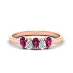 Load image into Gallery viewer, half-carat-pink-sapphire-teardrop-5-stone-wedding-band-in-rose-gold-fdwb8008pegsadrpisleep-0.50ct-nl-rg.jpg