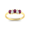 Load image into Gallery viewer, half-carat-pink-sapphire-teardrop-5-stone-wedding-band-in-yellow-gold-fdwb8008pegsadrpiangle5-0.50ct-nl-yg.jpg