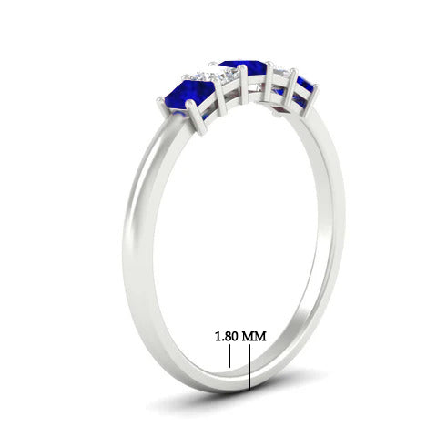 Half Carat Princess 5 Stone Anniversary Band
