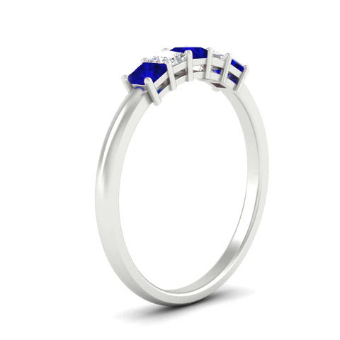 Half Carat Princess 5 Stone Anniversary Band