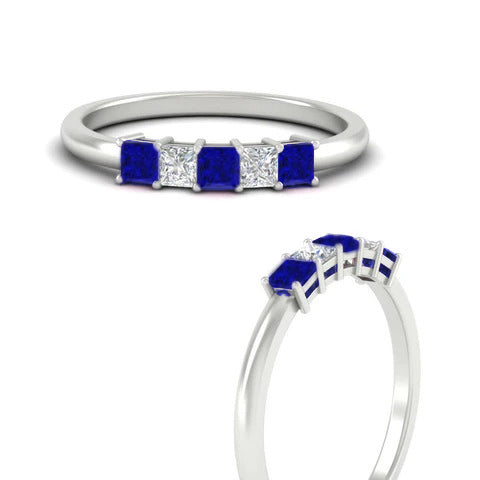 Half Carat Princess 5 Stone Anniversary Band