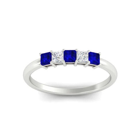 Half Carat Princess 5 Stone Anniversary Band