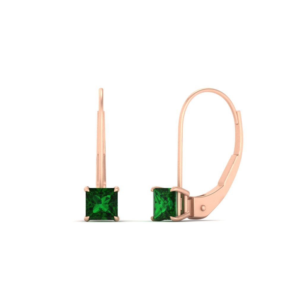 half-carat-princess-cut-emerald-lever-back-earrings-in-rose-gold-FDEAR9225PRGEMGR-0.50CT-NL-RG