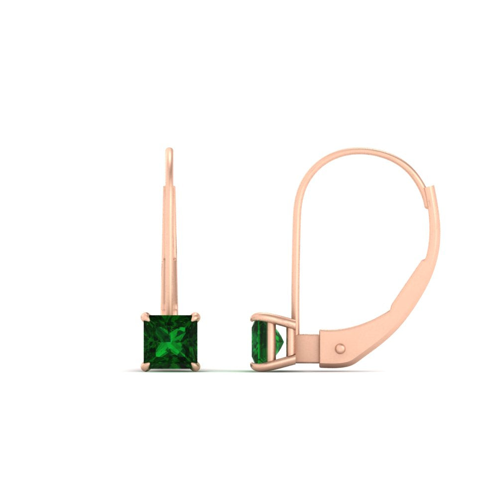 half-carat-princess-cut-emerald-lever-back-earrings-in-rose-gold-FDEAR9225PRGEMGR-0.50CT-NL-RG