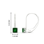 Load image into Gallery viewer, half-carat-princess-cut-emerald-lever-back-earrings-in-white-gold-FDEAR9225PRGEMGR-0.50CT-NL-WG
