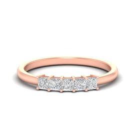 Half Carat Princess 5 Stone Anniversary Band