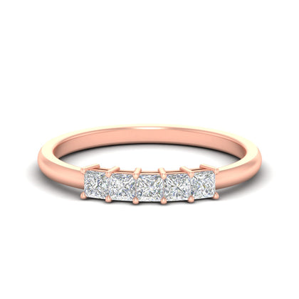 half-carat-princess-cut-five-stone-diamond-ring-in-rose-gold-fdwb8008prsleep-0.50ct-nl-rg