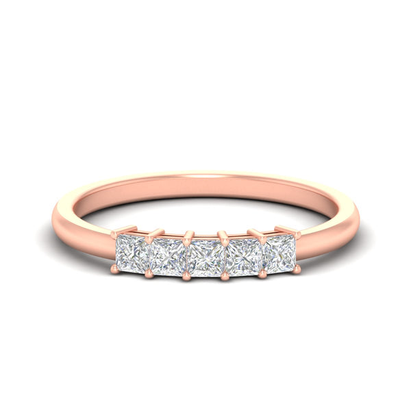 Half Carat Princess 5 Stone Anniversary Band