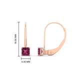 Load image into Gallery viewer, half-carat-princess-cut-pink-sapphire-lever-back-earrings-in-rose-gold-FDEAR9225PRGSADRPI-0.50CT-NL-RG
