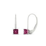 Load image into Gallery viewer, half-carat-princess-cut-pink-sapphire-lever-back-earrings-in-white-gold-FDEAR9225PRGSADRPI-0.50CT-NL-WG
