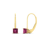Load image into Gallery viewer, half-carat-princess-cut-pink-sapphire-lever-back-earrings-in-yellow-gold-FDEAR9225PRGSADRPI-0.50CT-NL-YG
