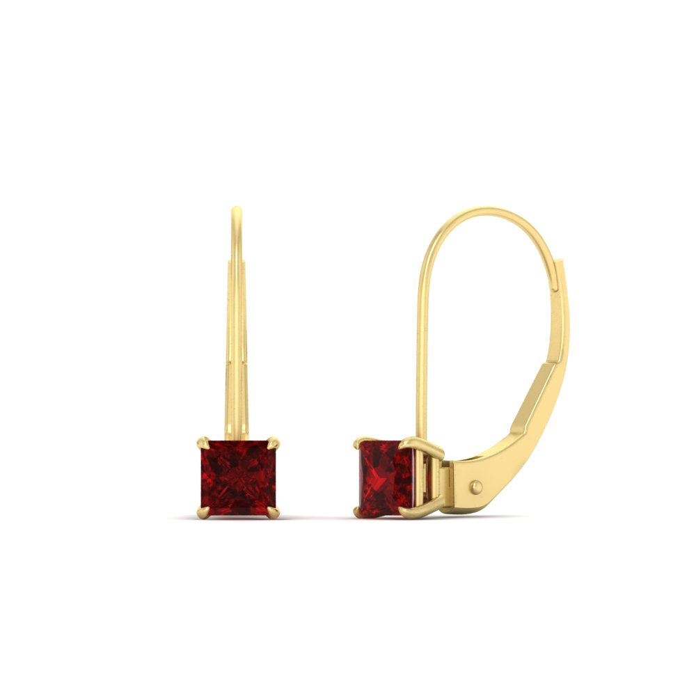 half-carat-princess-cut-ruby-lever-back-earrings-in-yellow-gold-FDEAR9225PRGRUDR-0.50CT-NL-YG