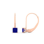 Load image into Gallery viewer, half-carat-princess-cut-sapphire-lever-back-earrings-in-rose-gold-FDEAR9225PRGSABL-0.50CT-NL-RG
