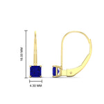Load image into Gallery viewer, half-carat-princess-cut-sapphire-lever-back-earrings-in-yellow-gold-FDEAR9225PRGSABL-0.50CT-NL-YG
