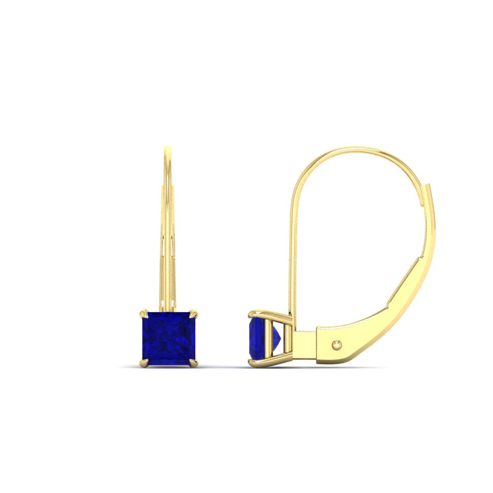 half-carat-princess-cut-sapphire-lever-back-earrings-in-yellow-gold-FDEAR9225PRGSABL-0.50CT-NL-YG
