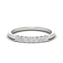 Half Carat Princess Cut 7 Stone Wedding Band
