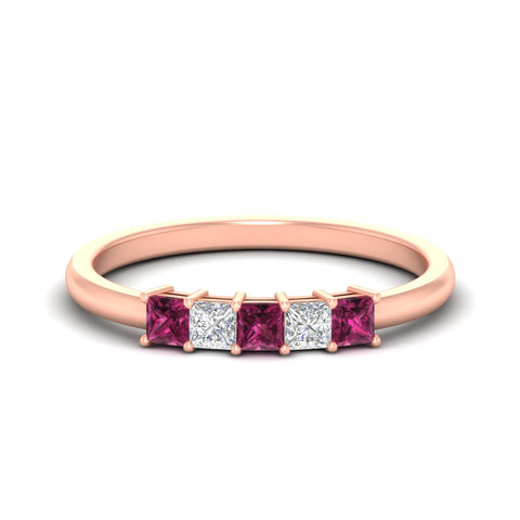 half-carat-princess-pink-sapphire-anniversary-band-in-rose-gold-fdwb8008prgsadrpisleep-0.50ct-nl-rg