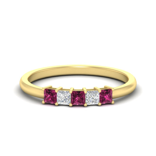 half-carat-princess-pink-sapphire-anniversary-band-in-yellow-gold-fdwb8008prgsadrpisleep-0.50ct-nl-yg