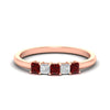 Load image into Gallery viewer, half-carat-princess-ruby-anniversary-band-in-rose-gold-fdwb8008prgrudrsleep-0.50ct-nl-rg