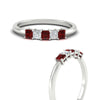 Load image into Gallery viewer, half-carat-princess-ruby-anniversary-band-in-white-gold-fdwb8008prgrudrangle3-0.50ct-nl-wg