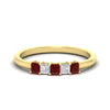 Load image into Gallery viewer, half-carat-princess-ruby-anniversary-band-in-yellow-gold-fdwb8008prgrudrsleep-0.50ct-nl-yg