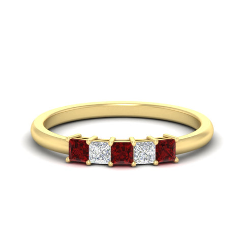 half-carat-princess-ruby-anniversary-band-in-yellow-gold-fdwb8008prgrudrsleep-0.50ct-nl-yg