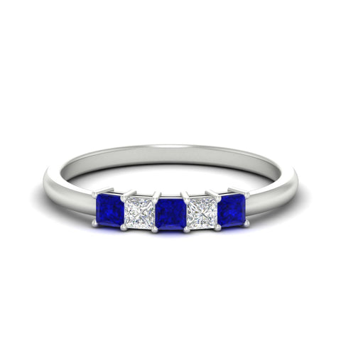 Half Carat Princess 5 Stone Anniversary Band