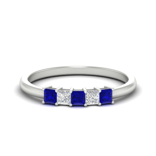 Half Carat Princess 5 Stone Anniversary Band