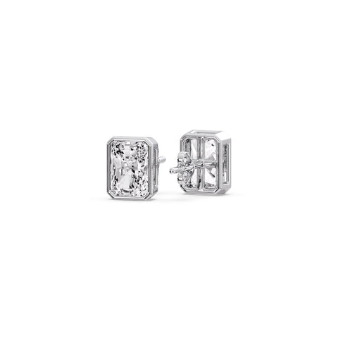 Minimalist Radiant Diamond Bezel Studs