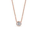 Thumbnail 13 - half-carat-round-bezel-set-diamond-necklace-in-rose-gold-fdpd10538roangle1-0-50ct-nl-rg