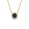Load image into Gallery viewer, half-carat-round-black-diamond-halo-necklace-in-FD-PD10984GBLACK-0.50CT-NL-YG-GS