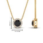 Load image into Gallery viewer, half-carat-round-black-diamond-halo-necklace-in-FD-PD10984GBLACK-0.50CT-NL-YG-GS

