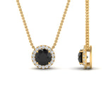 Load image into Gallery viewer, half-carat-round-black-diamond-halo-necklace-in-FD-PD10984GBLACK-0.50CT-NL-YG-GS
