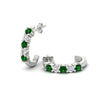Load image into Gallery viewer, half-carat-round-cut-emerald-hoops-earrings-in-white-gold-fdear40640gemgrangle5-nl-wg