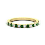 Load image into Gallery viewer, half-carat-round-emerald-delicate-band-in-yellow-gold-FD8370GEMGR-0.50CT-NL-YG.jpg
