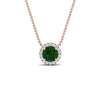 Load image into Gallery viewer, half-carat-round-emerald-halo-necklace-in-FD-PD10984GEMGR-0.50CT-NL-RG-GS
