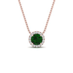 Load image into Gallery viewer, half-carat-round-emerald-halo-necklace-in-FD-PD10984GEMGR-0.50CT-NL-RG-GS
