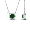 Load image into Gallery viewer, half-carat-round-emerald-halo-necklace-in-FD-PD10984GEMGR-0.50CT-NL-WG-GS