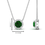 Load image into Gallery viewer, half-carat-round-emerald-halo-necklace-in-FD-PD10984GEMGR-0.50CT-NL-WG-GS
