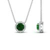 Load image into Gallery viewer, half-carat-round-emerald-halo-necklace-in-FD-PD10984GEMGR-0.50CT-NL-WG-GS