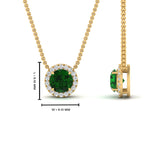Load image into Gallery viewer, half-carat-round-emerald-halo-necklace-in-FD-PD10984GEMGR-0.50CT-NL-YG-GS
