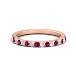 Load image into Gallery viewer, half-carat-round-pink-sapphire-delicate-band-in-rose-gold-FD8370GSADRPI-0.50CT-NL-RG.jpg