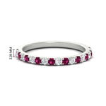 Load image into Gallery viewer, half-carat-round-pink-sapphire-delicate-band-in-white-gold-FD8370GSADRPI-0.50CT-NL-WG-HW.jpg