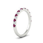 Load image into Gallery viewer, half-carat-round-pink-sapphire-delicate-band-in-white-gold-FD8370GSADRPIANGLE2-0.50CT-NL-WG.jpg